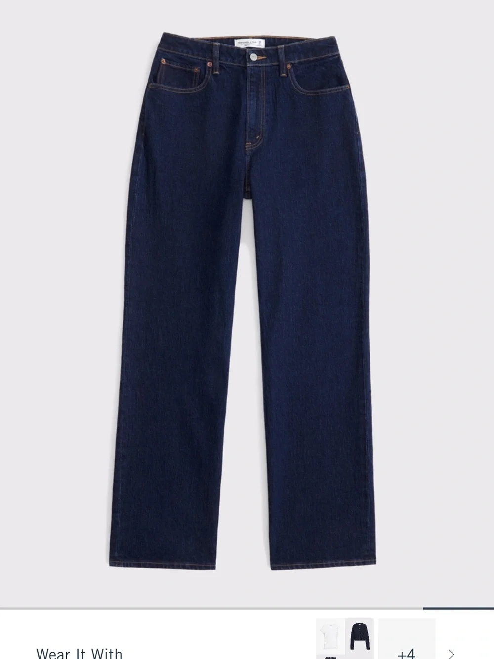 Abercrombie & Fitch Women's Dark Indigo Straight Jeans curve love